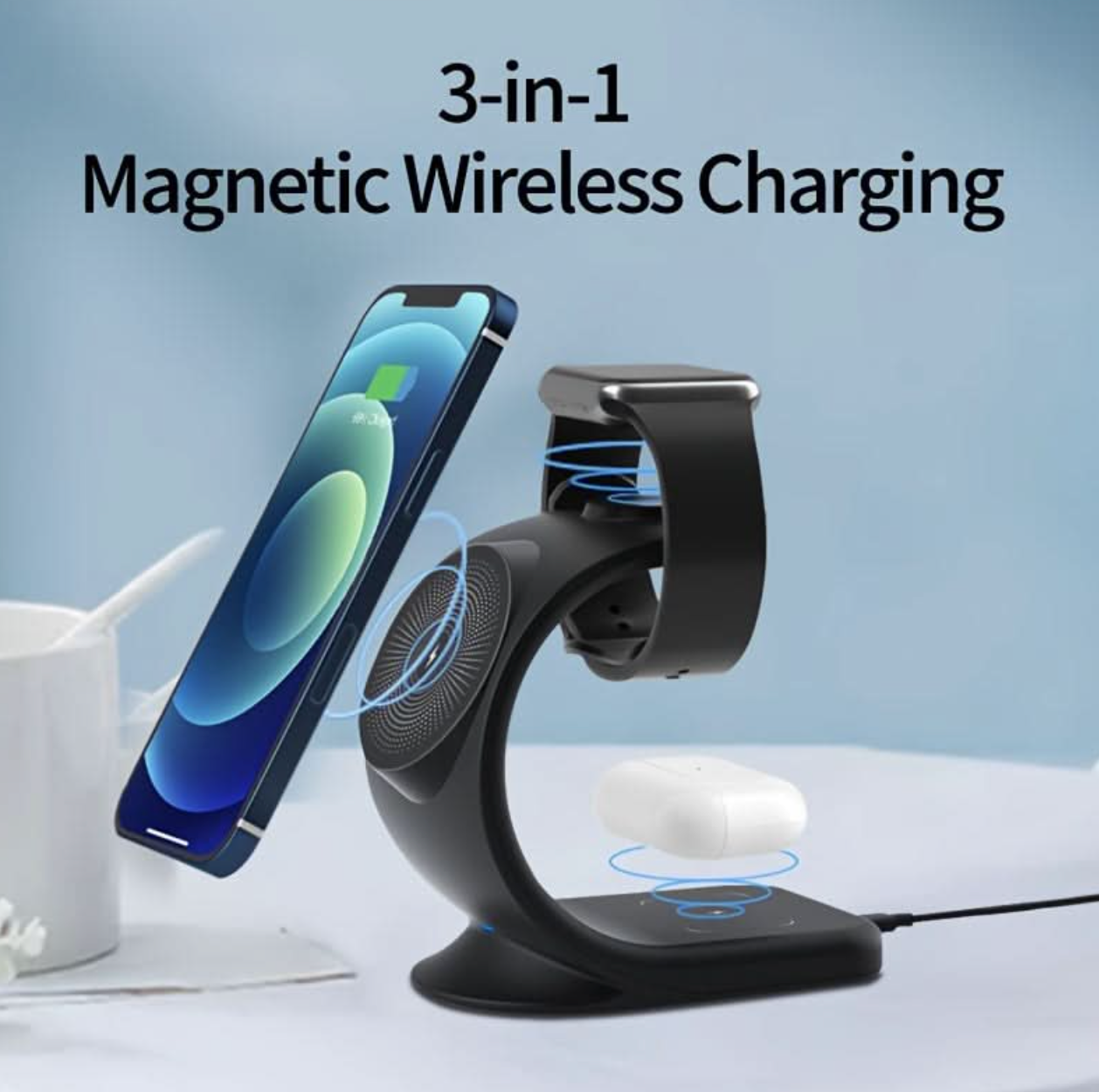3-in-1 Wireless USB Charging Station