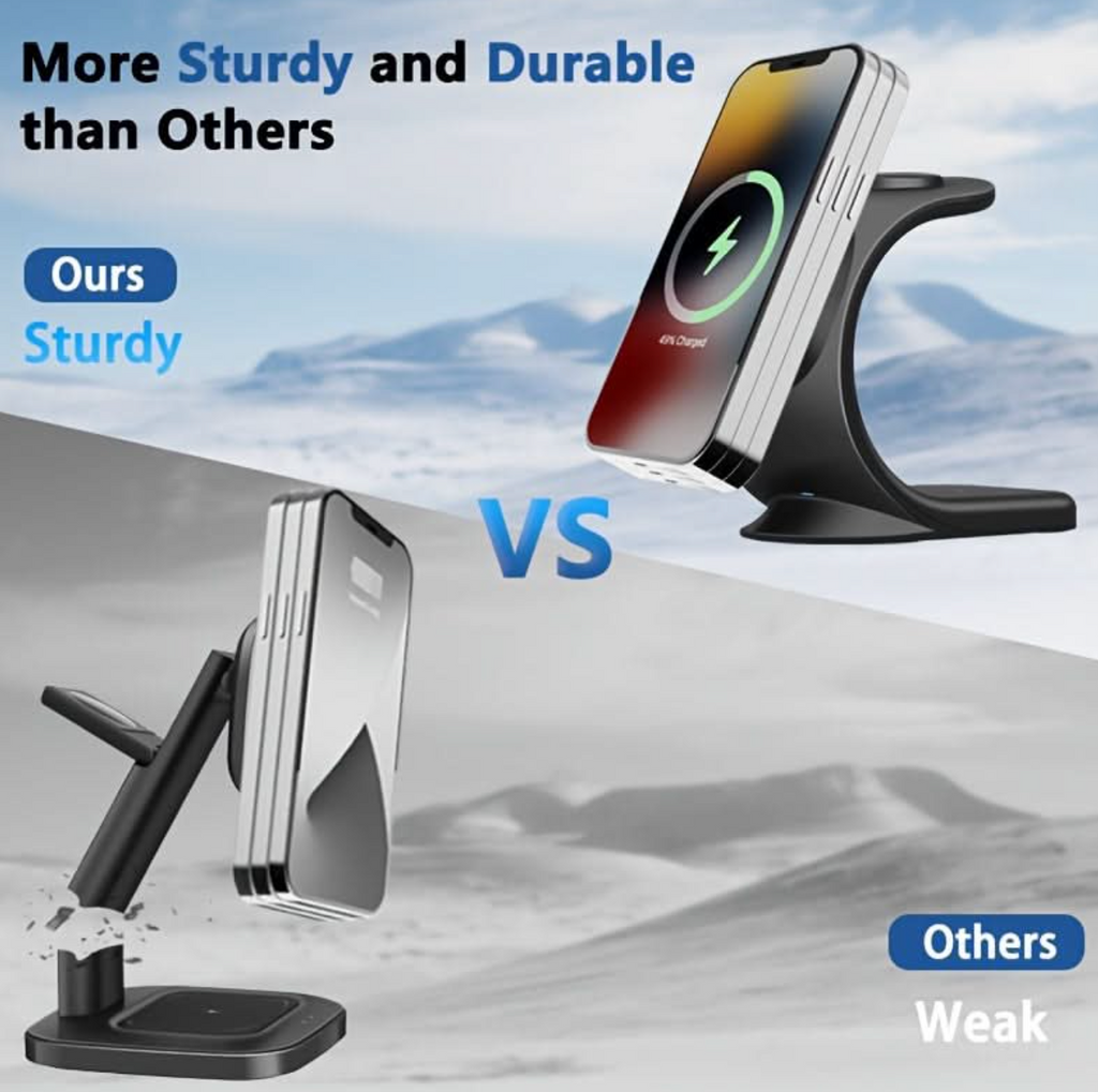 3-in-1 Wireless USB Charging Station